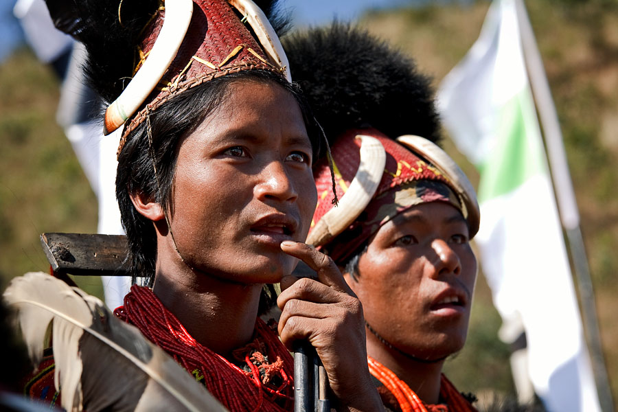  Young konyak naga tribesmen